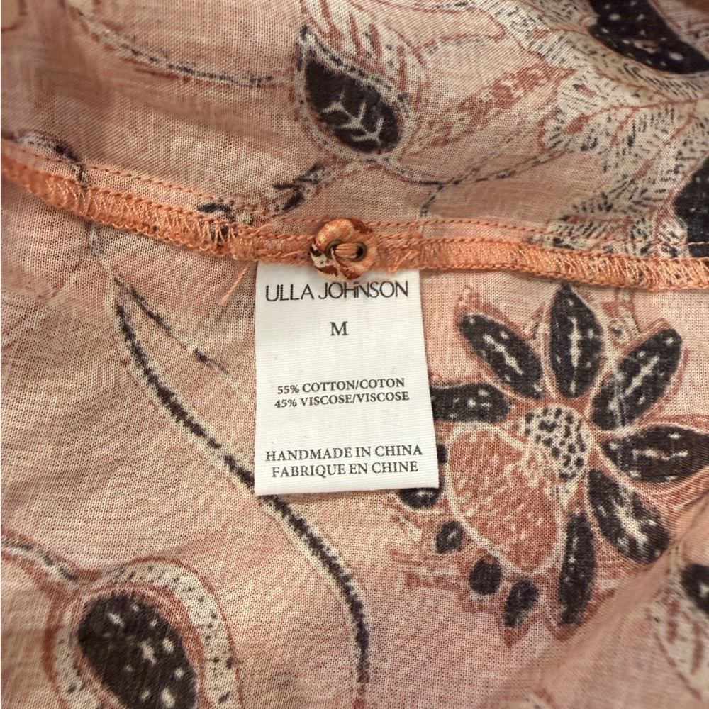 Ulla Johnson Women’s Biarrizt Tunic Floral Peach Mini dress Size M. - Picture 9 of 11